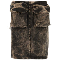 MIU MIU Denim Short Skirts Women's Gray