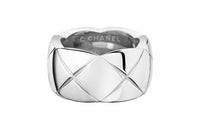 CHANEL 18K White Gold Rings Unisex Silver