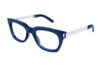 SAINT LAURENT Irregular Shape Eyeglass Frames Unisex Blue
