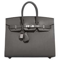 HERMES Birkin Madame Leather Handbag Women's 0L Grismeyer Cumulus Gray