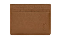 SAINT LAURENT CASSANDRE Calfskin Grain Leather Card Holder Men's Fox Gray