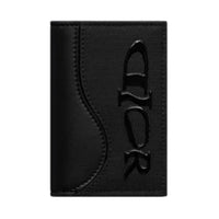 DIOR Nylon With Leather Card Holder Men's Black