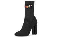 LOUIS VUITTON Silhouette Cloth Ankle Boots 'Black' Women's