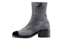 CHANEL Ankle Boots Women's Dark Gray