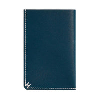 HERMES Box Calfskin Card Holder Women's 7P Bleu De Prusse Prussian Blue