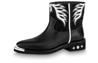 LOUIS VUITTON Canyon Ankle Boots Men's Black White