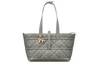 DIOR Cow Leather Handbag Medium Size Women's Gray