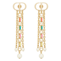 DIOR Metal Earrings Unisex Gold