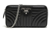 PRADA Sheepskin Shoulder Bag Women's Black