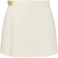DIOR Leather Short Skirts Women's Ecru
