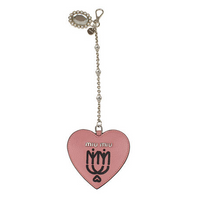 MIU MIU Leather Keychains Women's Pink