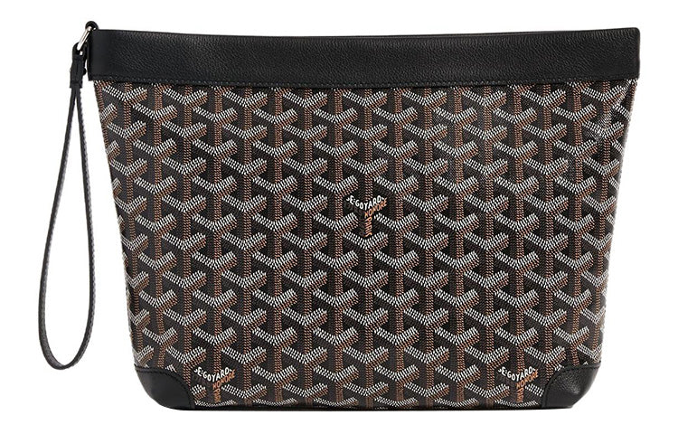 GOYARD Canvas With Calfskin Dog's Teeth Toiletry Bags Storage Bags Clutches Unisex Black