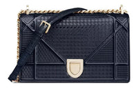 DIOR Calfskin Shoulder Bag Crossbody Bag Regular Women's Blue