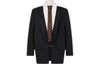 LOUIS VUITTON Scarf Collar Wool Blazer Business Suit Men's Black