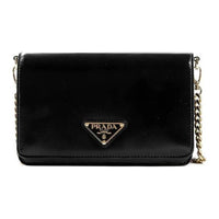 PRADA Triangle Calfskin Shoulder Bag Regular Women's Black