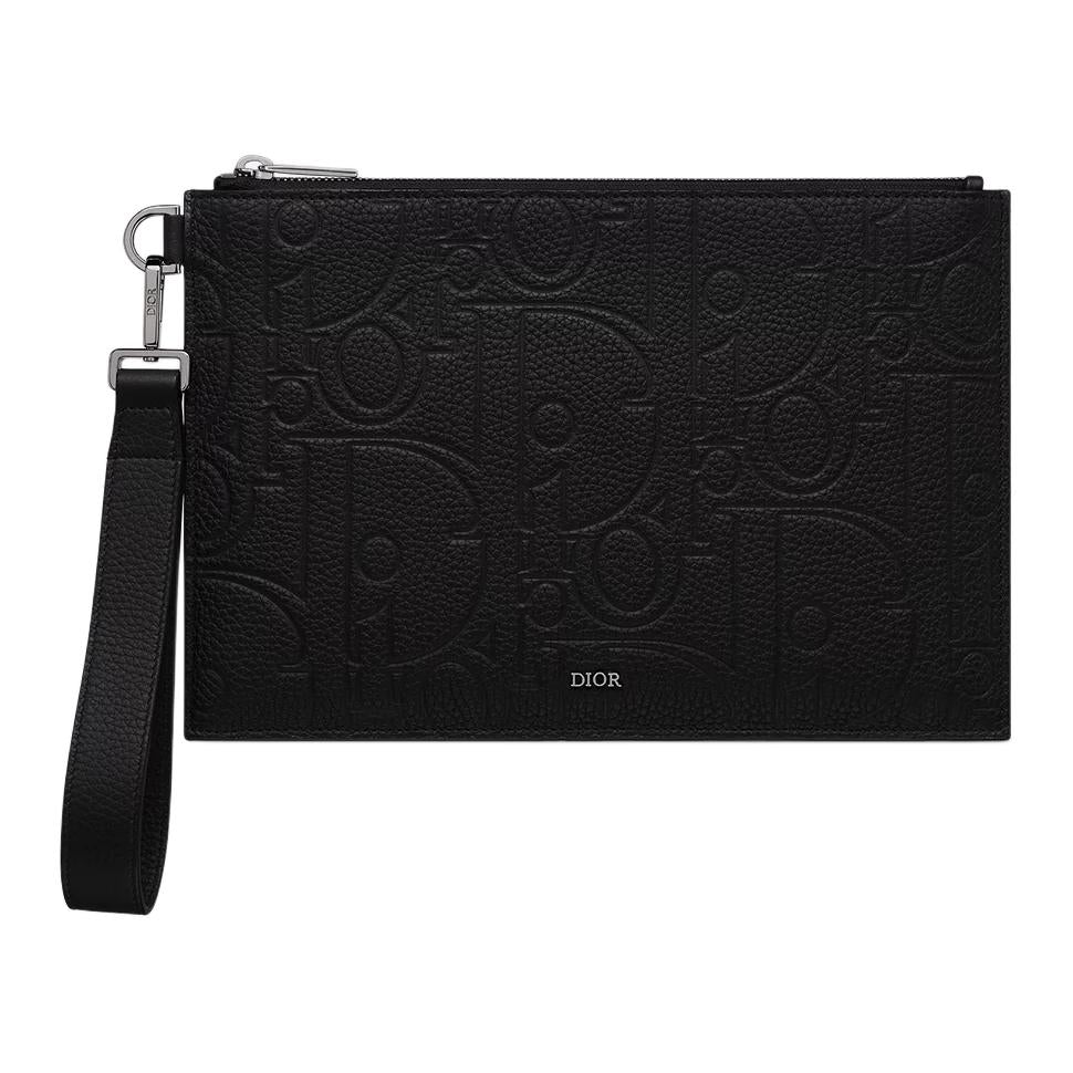 DIOR Cow Leather Clutch Men's Black