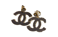 CHANEL Earrings Women's Gold/Black