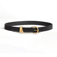 HERMES Calfskin, Metal Leather Belts Women's Black Width 2.4cm