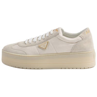 PRADA Downtown Bold Low Top Skateboard Shoes Women's Beige