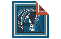 HERMES Silk Scarves Unisex Marine Blue