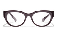 CHANEL Acetate Butterfly Eyeglass Frames Women's Red Brown