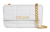 CELINE Cow Leather Crossbody Bag, Shoulder Bag Women's Arctica White