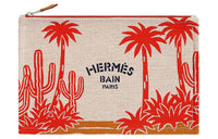 HERMES H Canvas Clutch Women's Multicolor