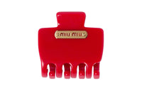 MIU MIU Plexiglass Hair Clips Women's Red