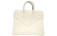 HERMES Birkin Swift Leather Birkin Bag Shadow Handbag Women's Cream White