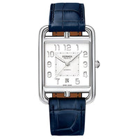 HERMES Cape Cod Wrist Watch Automatic Mechanical Movement Crocodile Leather Strap 41*33mm White Dial Men's Watches