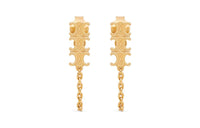 CELINE Brass Earrings Women's Gold