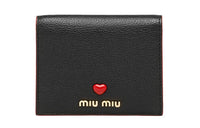 MIU MIU Calfskin Wallet Women's Black