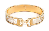 HERMES Gold-Plated Bangles Women's White/Gold