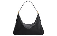 CELINE Romy Collection Soft Cow Leather One Shoulder Handbag Large Size Women's Black
