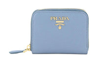 PRADA Leather Wallet Women's Interstellar Blue