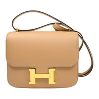 HERMES Constance Epsom Leather Shoulder Bag Crossbody Bag Mini Women's 0M Chai Milk Tea Beige