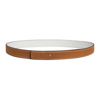 HERMES Calfskin Leather Belts Women's Brown Width 2.4CM