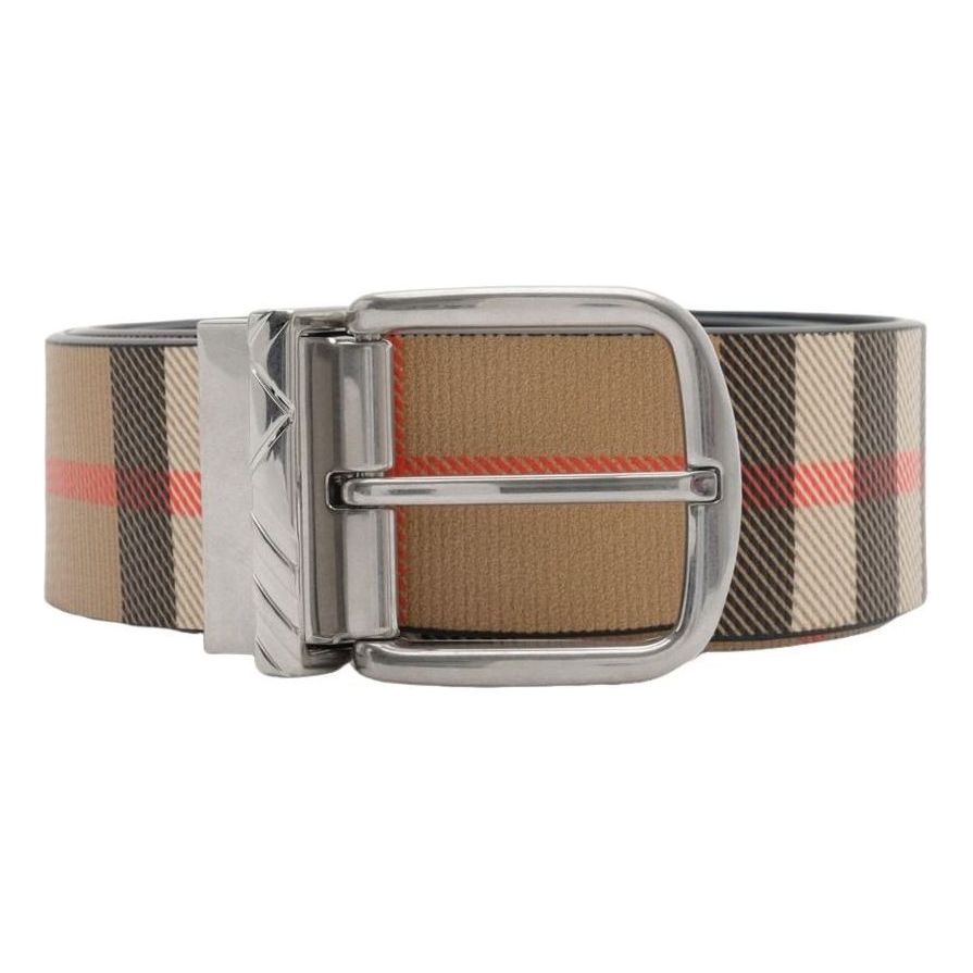 Burberry 26 Reversible Check Pin Belt 'Black Sand Beige' 81199971