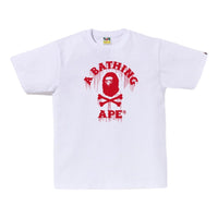 A Bathing Ape Drip Ape Crossbone College Tee 'White' 4I72-110-006-WHITE