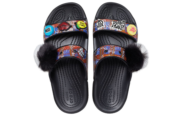 Crocs Classic Soft Sole Cozy Flat Heel Sports Slippers Unisex Black 207403-001