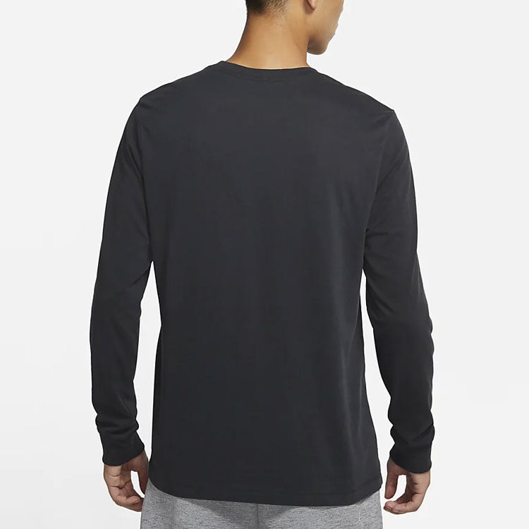 Men's Nike Training Athleisure Casual Sports Long Sleeves Round Neck Black T-Shirt DM5693-045