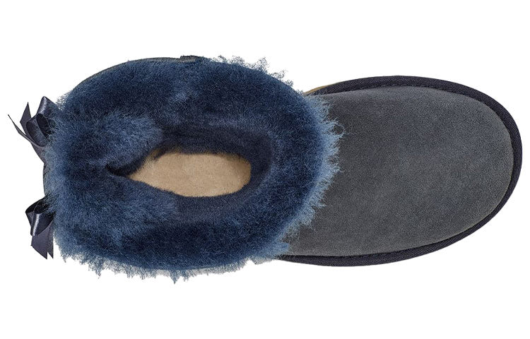 (WMNS) UGG Bailey Bow II Boot Fleece Lined High Top Navy Blue 1016225-NAVY
