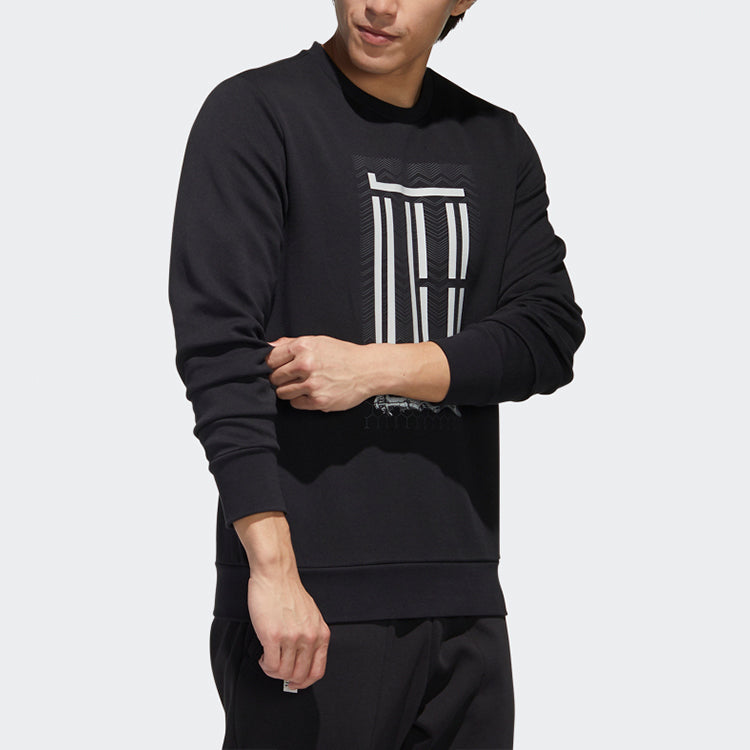 adidas Wj Crew Logo Printing Pullover Round Neck Black GM4479