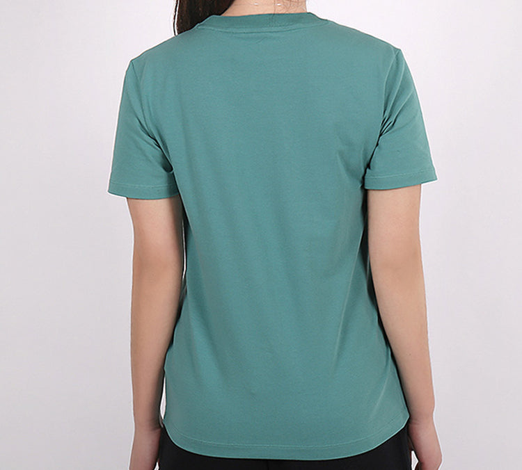 (WMNS) adidas originals Chest Logo Sports Short Sleeve Green FM3300