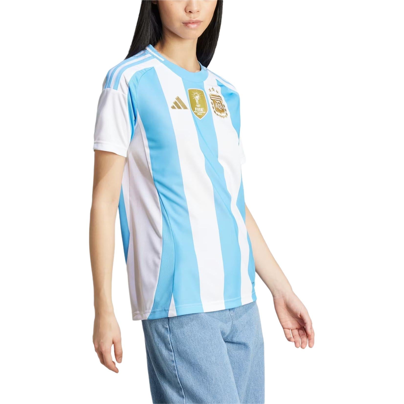 (WMNS) adidas Argentina 24 Home Soccer Jersey Asia Sizing 'White Blue' IP8386