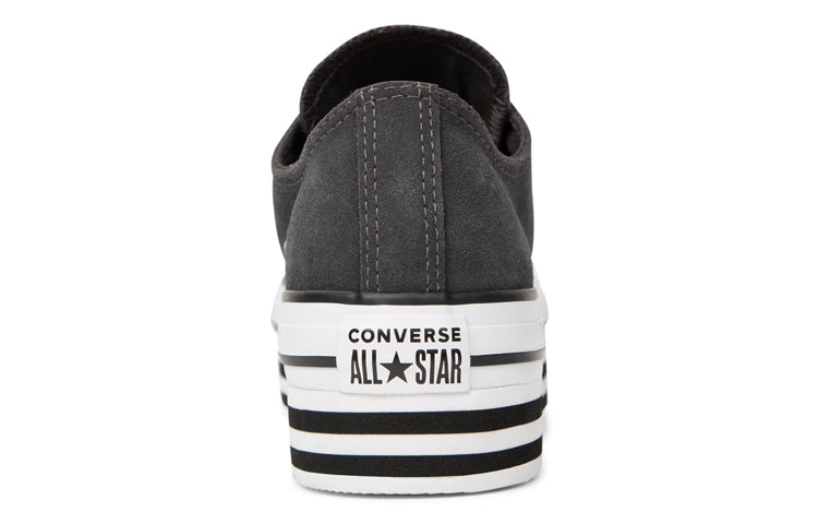 (WMNS) Converse Chuck Taylor All Star Platform Suede Low Top Suede Thick Sole Grey White 565832C