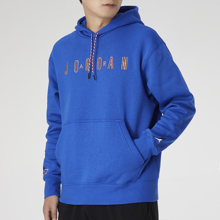 Men's Air Jordan Sport DNA Solid Color Fleece Lined Hooded Pullover Sports Royal Blue CK9568-480