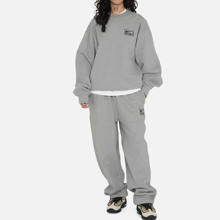 Nike x Stussy Crew Fleece Hoodies Asia Sizing 'Grey' DO9338-063