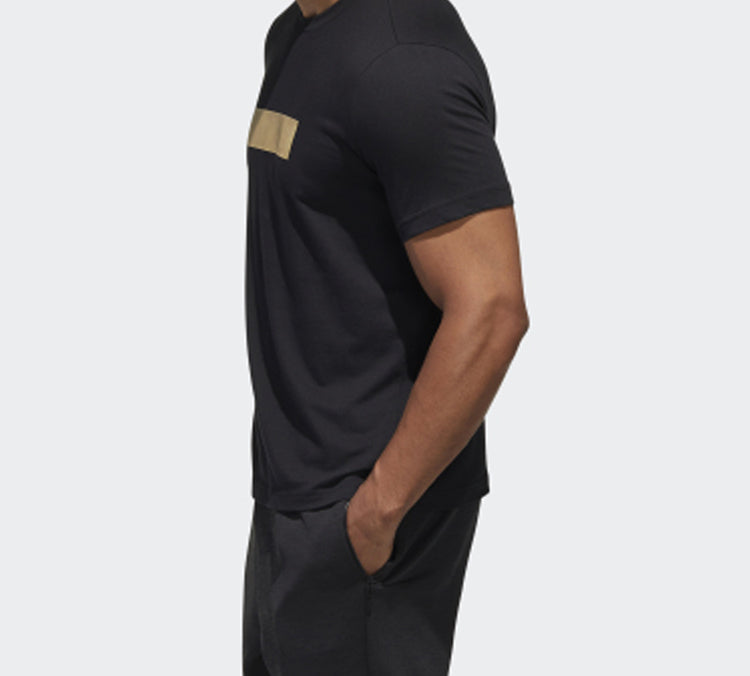 adidas Mh Gfx T Lng Square Printing Short Sleeve Black GH4416