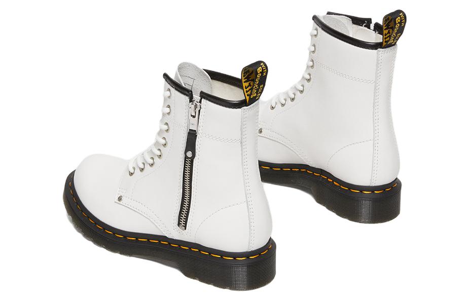 (WMNS) Dr. Martens 1460 Double Zip Leather Lace Up Boots 'White' 27624100